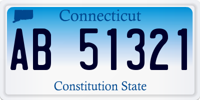 CT license plate AB51321