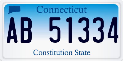 CT license plate AB51334