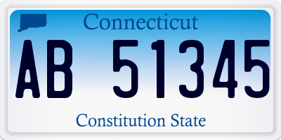 CT license plate AB51345