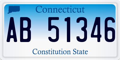 CT license plate AB51346