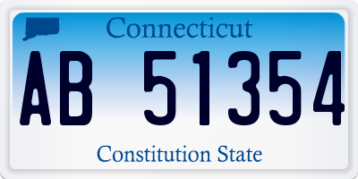 CT license plate AB51354