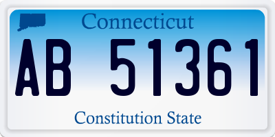 CT license plate AB51361