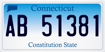 CT license plate AB51381