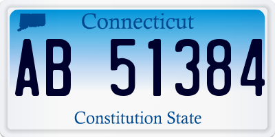 CT license plate AB51384