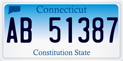 CT license plate AB51387