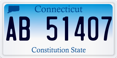 CT license plate AB51407