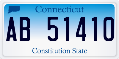 CT license plate AB51410