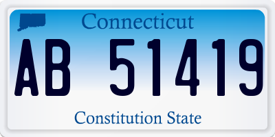 CT license plate AB51419