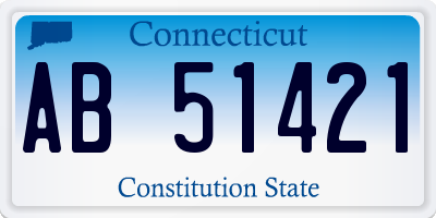 CT license plate AB51421