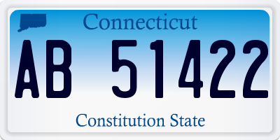 CT license plate AB51422