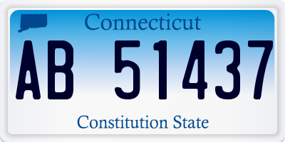 CT license plate AB51437