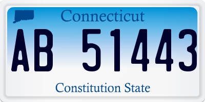 CT license plate AB51443