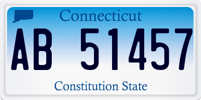 CT license plate AB51457