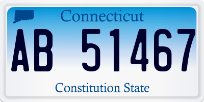CT license plate AB51467