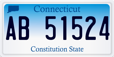 CT license plate AB51524