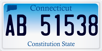 CT license plate AB51538