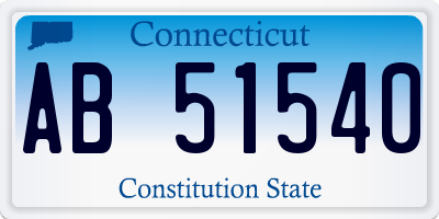 CT license plate AB51540