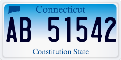 CT license plate AB51542