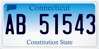 CT license plate AB51543