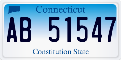 CT license plate AB51547