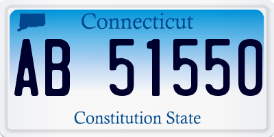 CT license plate AB51550