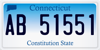 CT license plate AB51551