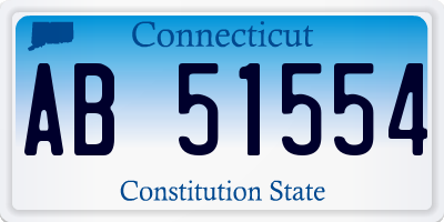 CT license plate AB51554