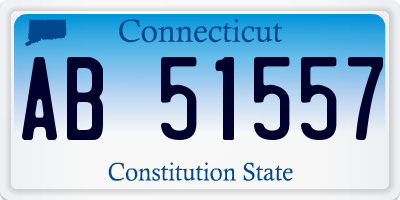 CT license plate AB51557