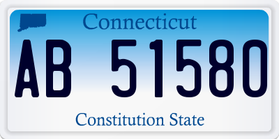 CT license plate AB51580