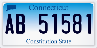 CT license plate AB51581