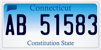 CT license plate AB51583