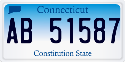 CT license plate AB51587