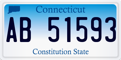 CT license plate AB51593