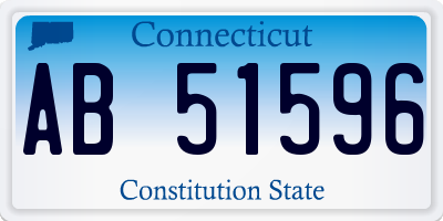 CT license plate AB51596