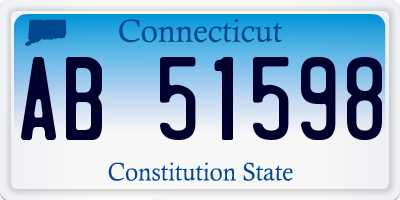 CT license plate AB51598