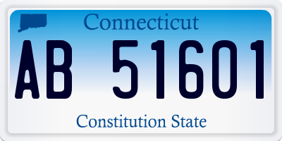 CT license plate AB51601