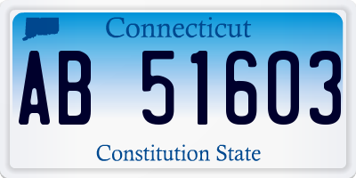 CT license plate AB51603