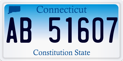 CT license plate AB51607