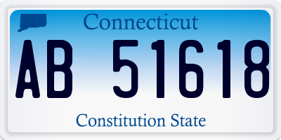 CT license plate AB51618