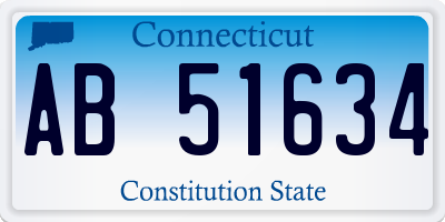 CT license plate AB51634