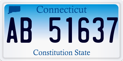 CT license plate AB51637