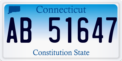 CT license plate AB51647