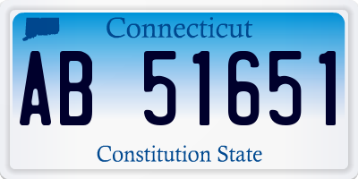 CT license plate AB51651