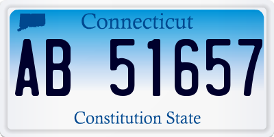 CT license plate AB51657