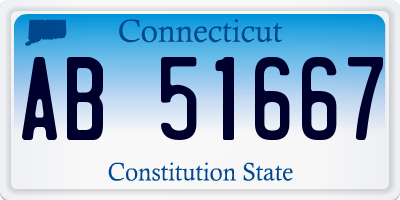 CT license plate AB51667