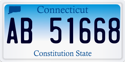 CT license plate AB51668