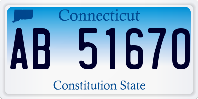 CT license plate AB51670