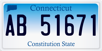 CT license plate AB51671