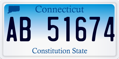 CT license plate AB51674