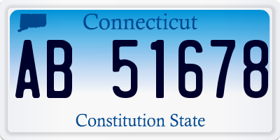 CT license plate AB51678